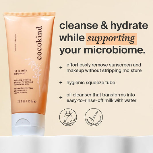 Cocokind Oil To Milk Face Wash, Oil Based Cleanser And Oil Makeup Remover - Cleansing Oil, Cleansing Milk And Cream Cleanser For Face