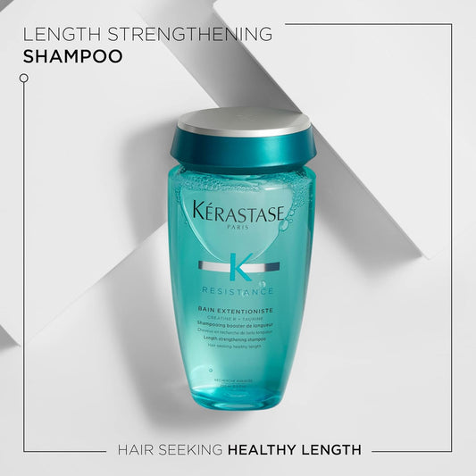 Kérastase Resistance, Strengthening Shampoo, Damaged Hair Seeking Healthier Looking Length, With Creatine R & Amino Acid, Bain Extensioniste, 250Ml