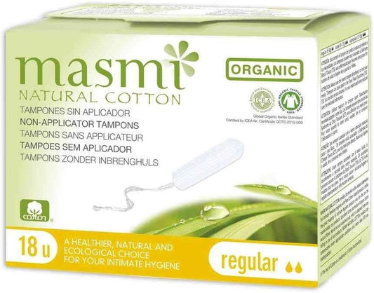 Masmi Disposable Tampons Without Applicator, Regular (Pack Of 18)