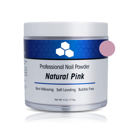 Deenti Nail Powder And Liquid Monomer Set - 4Oz Natural Pink Acrylic Nail Powder Dip For Nails + 4Oz Nomma Plus Professional Liquid Monomer