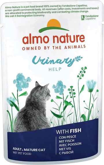 Almo Nature Functional Urinary Help With Fish, Complete Wet Food For Adult Cats 30 X 70 G5296