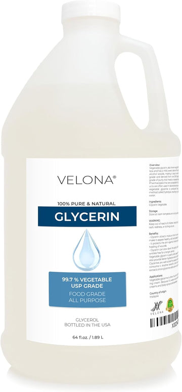velona Glycerin Vegetable USP Grade 5 lb | 100% Pure and Natural Carrier Oil | Hair and Face Moisturizer for Dry Skin, Bubble Bath, Glycerin Soap, Soap Base | Use Today - Enjoy Results