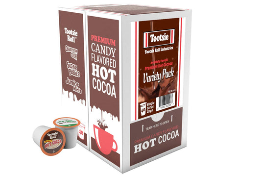 Tootsie Roll Candy Flavored Cocoa Hot Chocolate Pods Compatible With 2 Keurig Brewers, Hot Cocoa Variety Pack, 40 Count