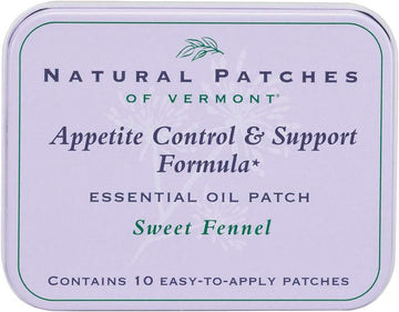 Natural Patches Of Vermont Appetite Suppressant Essential Oil Body Patches, Sweet Fennel, 10-Count Tin