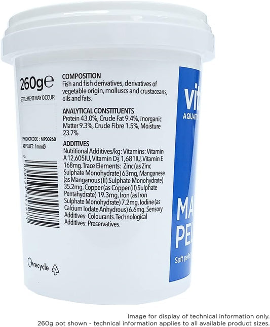 Vitalis Marine Pellets Xs (1Mm) 70G Fish Food