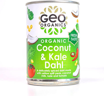 Geo Organics Coconut & Kale Dahl 400G (Pack Of 1) | Authentic Indian Side Dish | Low Sugar & Salt | Certified Organic | Vegan Meals & Gluten-Free Food | Mild Spice Level