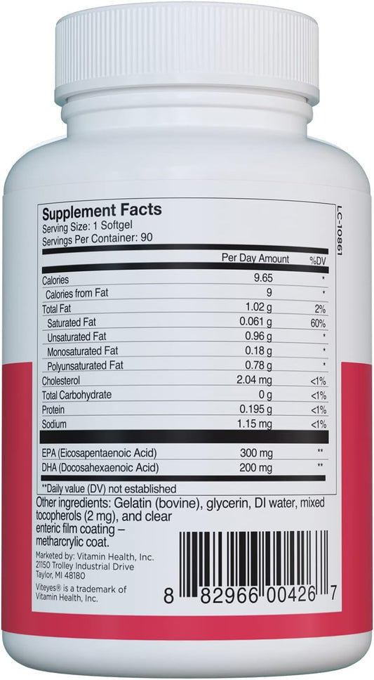 Viteyes Omega-3 Vision Health Supplement, EPA & DHA Rich Dietary Suppl