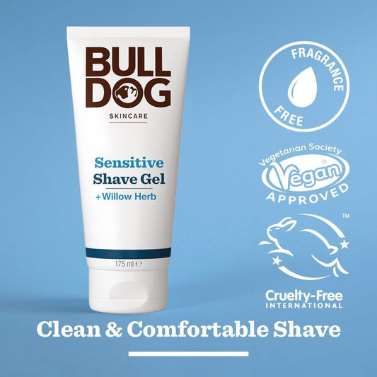 Bulldog Sensitive Shave Gel, 175Ml, 2 Pack