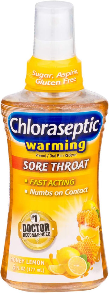 Chloraseptic Sore Throat Spray | Warming Honey Lemon | 6 Fl Oz | 1 Bottle