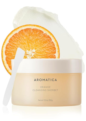 Aromatica Orange Cleansing Sherbet 150G - Double Cleanser, Makeup Cleansing Balm - Melts Away Stubborn Impurities