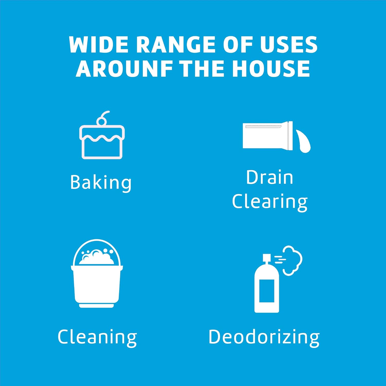 De La Cruz Pure Sodium Bicarbonate - USP Grade Bicarbonate of Soda – 100% Pure Baking Soda – Aluminum Free Antacid Powder for Heartburn & Indigestion - Packed in USA, 8 OZ. : Health & Household