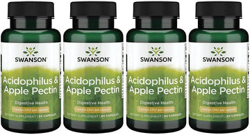 Swanson Acidophilus & Apple Pectin 90 Capsules (4 Pack)