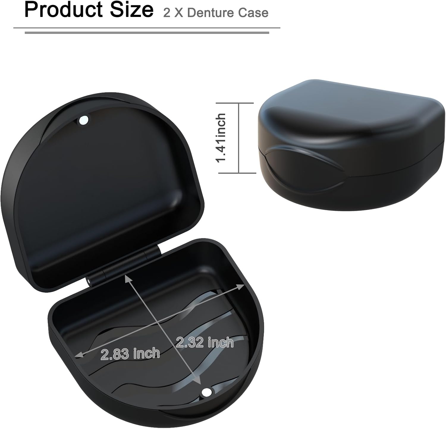 2Pcs Retainer Case Denture Case: Bvn Orthodontic Dental Case, Slim Braces Case, Mouth Guard Case, Denture Box, Teeth Aligner Case, Night Guard Case Container Storage Holder Black : Health & Household
