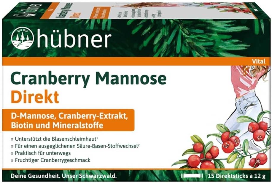 Hübner Cranberry Mannose Direct, 15 Sticks, 180 G (4)