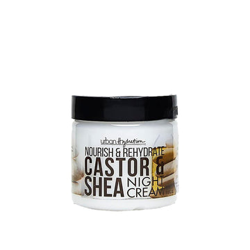 Urban Hydration Nourish And Rehydrate Castor And Shea Night Cream | Helps With Acne, Detoxes, Refreshes And Smooths Skin Overnight, Anti-Aging Benefits For All Skin Types | 2 Fl Ounces