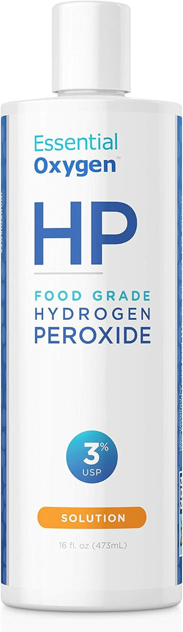 Essential Oxygen Food Grade Hydrogen Peroxide, Natural Cleaner, 3% Usp, White, 16 Ounce