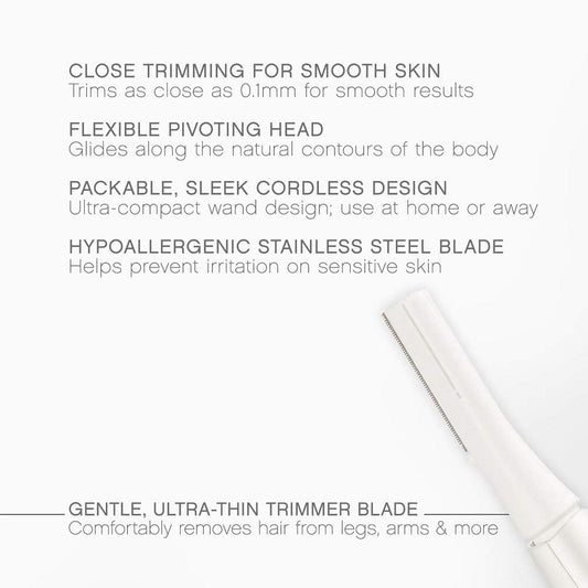 Panasonic Full Body Hair Removal for Women, Portable Sleek Design, Gentle for Bikini, Underarm, Legs Areas, Pink, 1 Count (Pack of 1)