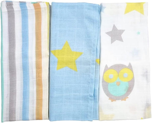 Beaming Baby Organic Cotton Baby Muslins (3) : Amazon.co.uk: Baby Products