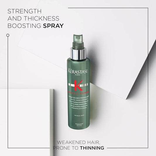 Kérastase Genesis Homme, Strength And Thickness Boosting Hair Spray, For Weakened And Thinning Hair, Spray De Force Épaississant, 150 Ml