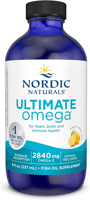 Nordic Naturals Ultimate Omega Liquid, Lemon Flavor - 8 oz - 2840 mg O