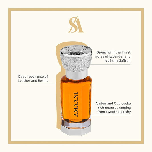 Swiss Arabian Amaani - Luxury Products From Dubai - Long Lasting And Addictive Personal Perfume Oil Fragrance - A Seductive Signature Aroma - 0.4 Oz