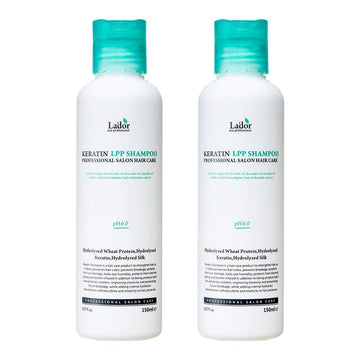 La'Dor Keratin Lpp Damage Care Shampoo W/Proteins & Plant Oils - Ph Balanced Sub Acidic For Dry Damaged Frizzy Coarse Thinning Hair - No Silicone, Paraben, Sulfate, Alcohol 5.07 Fl Oz (2Pcs) Lador