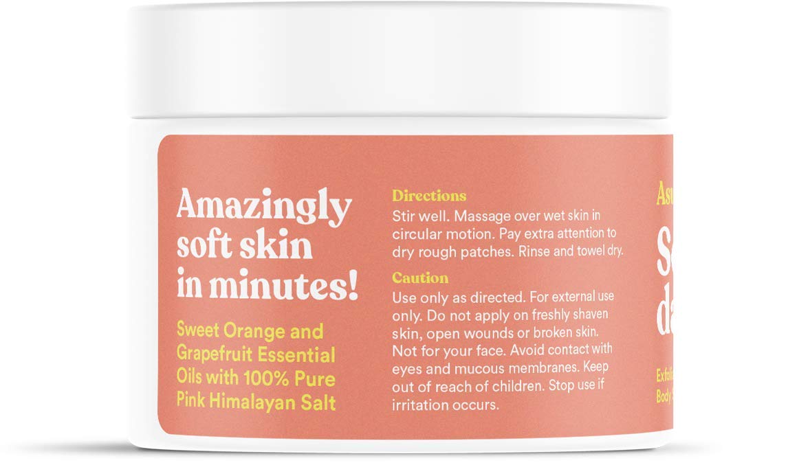 Asutra Dead Sea Salt Essential Oil Body Scrub Exfoliator (Vitamin C), 16 Oz - Ultra Hydrating, Gentle, & Moisturizing - Coconut, Sweet Orange, Grapefruit, And Lemon Oils β Pink Himalayan Salt : Beauty & Personal Care