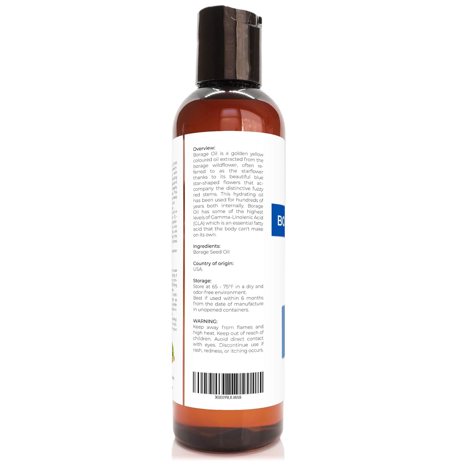 velona Borage Seed Oil 4 oz | 100% Pure and Natural Carrier Oil | Refined, Expeller pressed | Skin, Face, Body, Hair Care | Use Today - Enjoy Results : Beauty & Personal Care