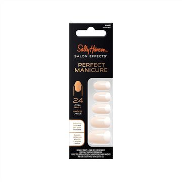 Sally Hansen Salon Effects® Perfect Manicure, Moon-Ami, Press On Nails, Oval Shaped, Non-Damaging Adhesive Tabs, File, And Alcohol Pad Included