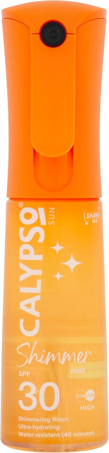 Calypso Shimmer Mist SPF30, Shimmering Finish, Protective Water Resistant Sun Spray, Non-sticky, Transparent Sunscreen, 100ml : Amazon.co.uk: Beauty