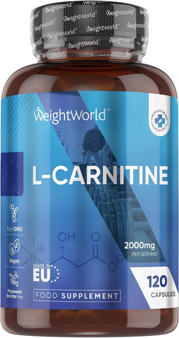 L-Carnitine Capsules 2000Mg - 120 'Split & Pour' Capsules - Vegan, Non-Gmo & Gluten-Free - L Carnitine Supplement - For Men & Women - Made In Eu