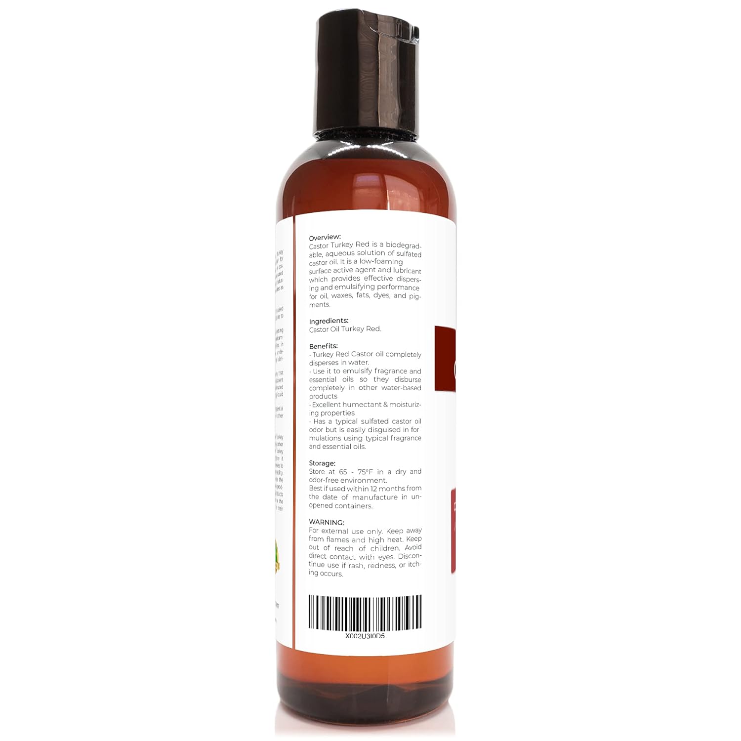 velona Castor Oil Turkey Red 4 oz | 100% Pure and Natural Carrier Oil | Cold Pressed | Hair, Body and Skin Care | Use Today - Enjoy Results : Beauty & Personal Care