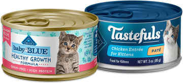 Blue Buffalo Kitten Wet Cat Food, Chicken And Salmon 3-Oz Cans (Pack Of 48)