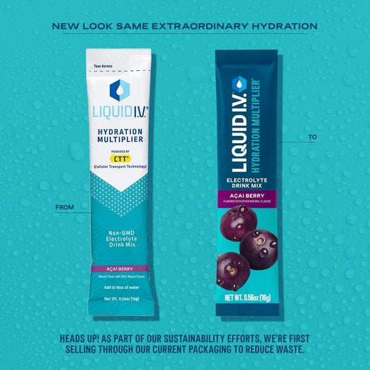 Liquid I.V.® Hydration Multiplier - Acai Berry | Electrolyte Powder Drink Mix | 3 Pack (48 Servings)