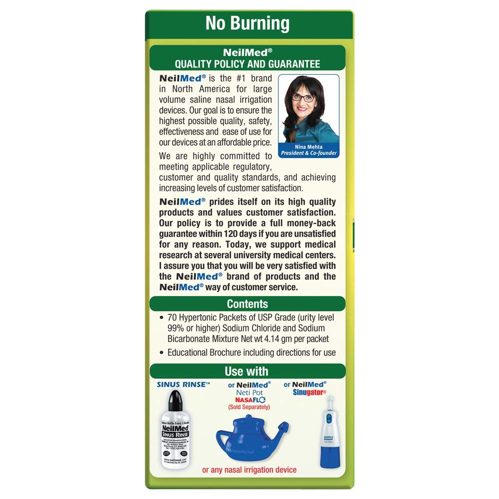 NeilMed's Sinus Rinse Extra Strength Pre-Mixed Hypertonic Packets, 70 Count (Pack of 1) : Amazon.co.uk: Baby Products