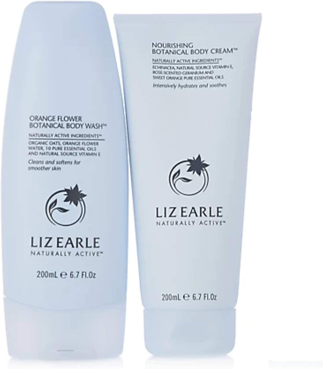Liz Earle Orange Flower Botanical Body Wash & Nourishing Botanical Body Cream Gift Set