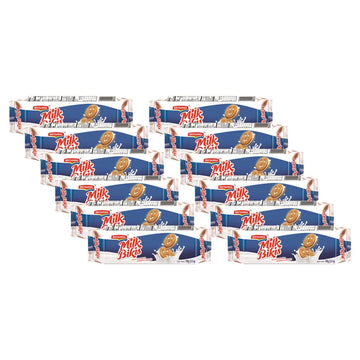 Britannia Milk Bikis Cookies 3.52Oz (100G) - Cream Sandwiched Crispy Cookies - Kids Favorite Breakfast & Tea Time Snacks (Pack Of 12)