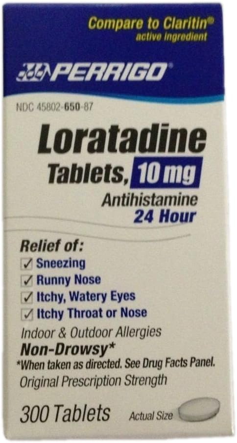 Perrigo Loratadine Tablets, Blue, 300 Count : Health & Household