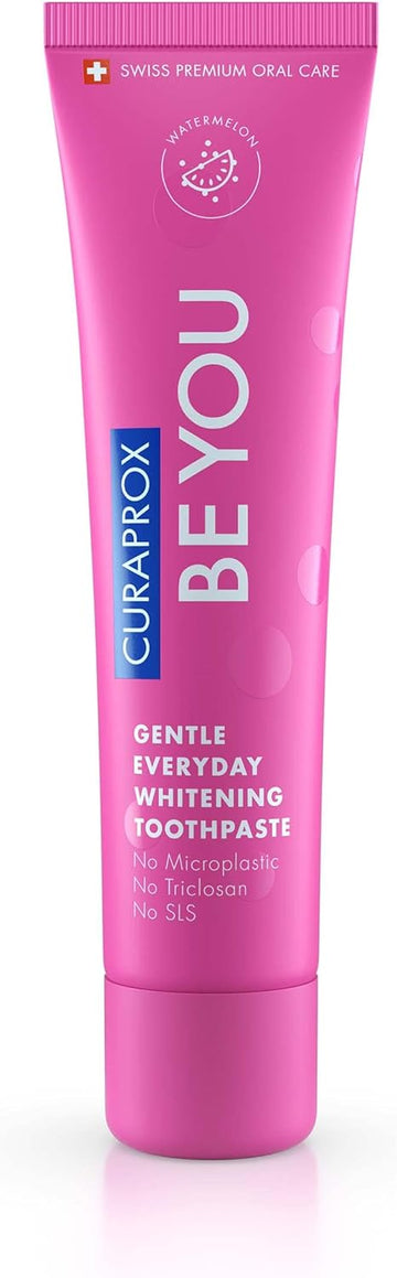 Curaprox Be You Watermelon Toothpaste Pink 60Ml - Gentle Everyday Whitening Toothpaste - Sls Free, Microplastic Free, Triclosan Free, Fluoride Toothpaste