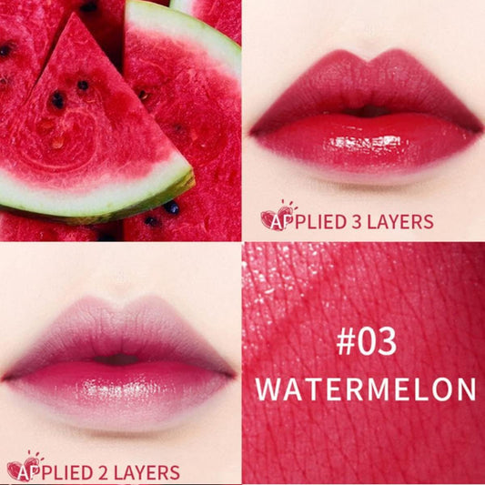 3 In 1 Lip And Cheek Tint Stain, Mini Liquid Lipstick, Hydrating & Moisturizing Cheeks And Eyes Natural Lip Gloss, Waterproof Long Lasting Shimmer Sexy Lip Color Makeup (#03 Watermelon)