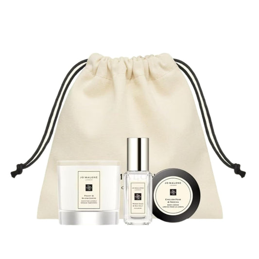 Jo Malone London Fresh & Opulent Mini Luxuries Trio: Fragrance Gift Set - Wood Sage & Sea Salt, English Pear & Freesia, Peony & Blush Suede