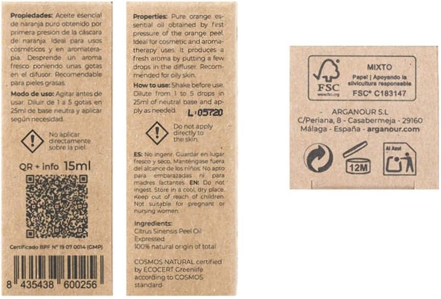 Arganour Aceite Esencial Naranja 15 Ml 15 Ml