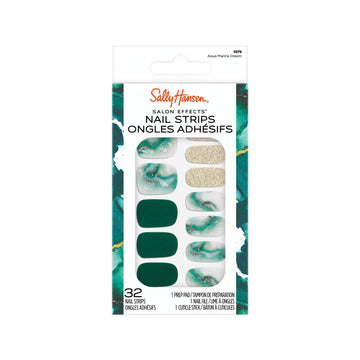 Sally Hansen Salon Effects, Aqua Marine Dream?, Nail Strips, No Uv Light Needed, No Dry Time, Long-Lasting, Non-Damaging, No Chipping