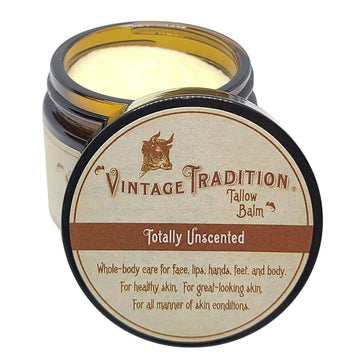 Vintage Tradition Beef Tallow All-Purpose Balm – Healing, Hydrating Jasmine Skin Care Salve – Replaces Body Lotion, Hand Cream & More – Made With Essential Oils, Olive Oil & Grass-Fed Tallow – 2 Fl Oz