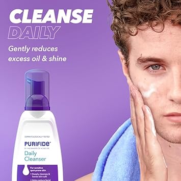 Acnecide + Purifide Double Cleanse Skincare Set, With Acnecide Face Wash Gel For Blackheads & Acne Prone Skin(50G), Purifide Spf 30 Moisturiser (50Ml) + Daily Cleanser (235Ml)