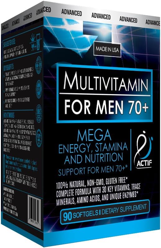 Actif Multivitamin For Men Age 70+ With 30 Advanced Factors β Non Gmo, Made In Usa, 90 Count