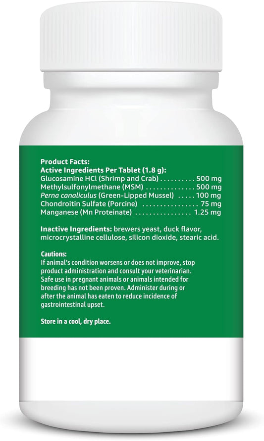 Amazon Basics Dog Hip & Joint Chewable Tablets, Duck Flavored, 120 Count (Previously Solimo)