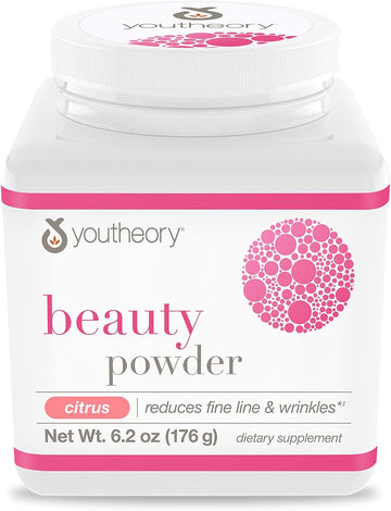 Youtheory Beauty Powder Citrus Flavor, Reduces Fine Lines & Wrinkels,