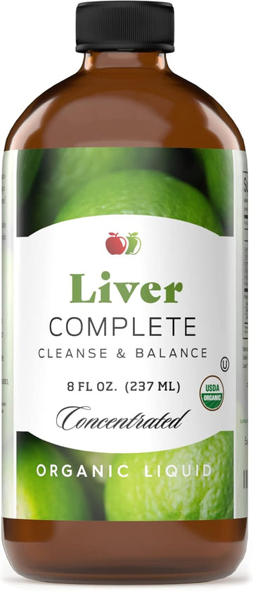 Liver Complete 8Oz Organic Liquid Concentrate - Liver Cleanse & Digestive Bitters Vinegar Supplement