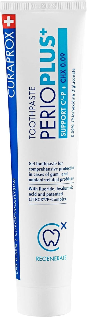 Curaprox Perioplus+ Support Toothpaste, 75Ml - Gum Disease & Enamel Repair Toothpaste. Sls Free